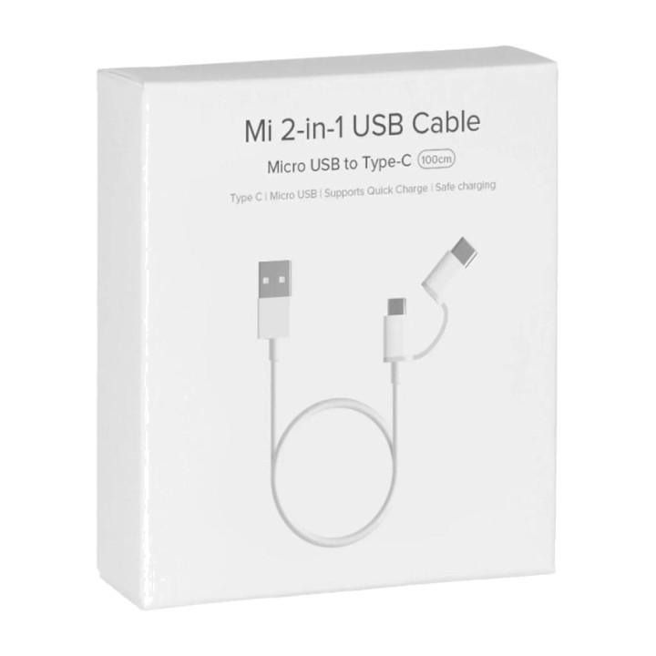 XIAOMI Nabíjací kábel 2 v 1 s konektorom micro USB a