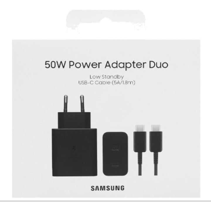 SAMSUNG Seinälaturi, 2 USB-C-porttia ja kaapeli EP-T5020 50W