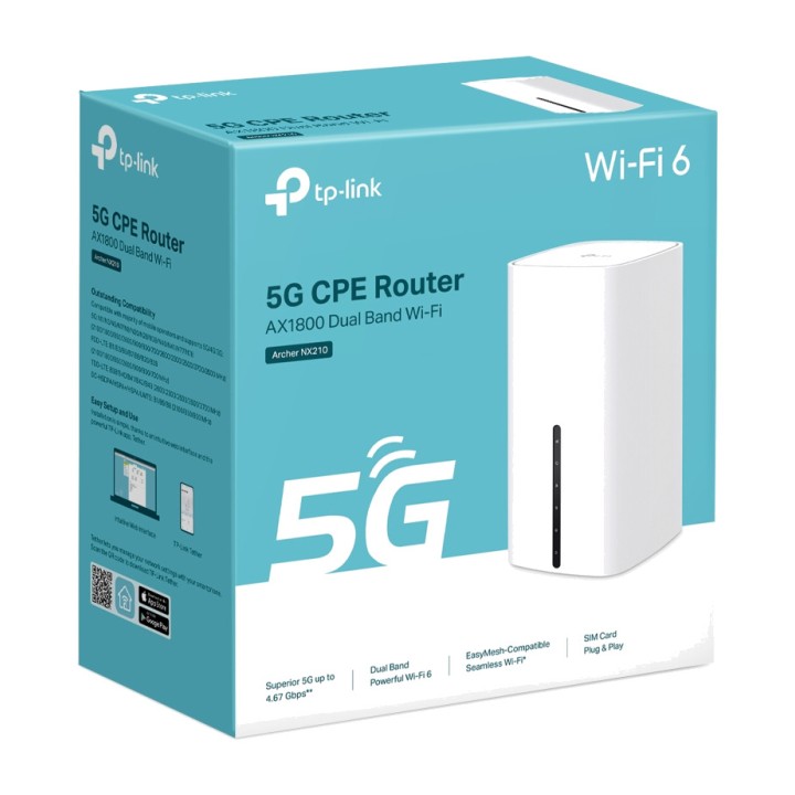 TP-LINK 5G-Router mit Dualband-WiFi 6 ARCHER-NX210 AX1800