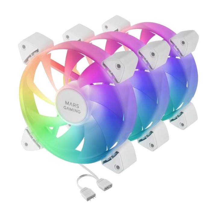 MARS GAMING PC case fan kit with ARGB lighting MF-3A 3X120MM