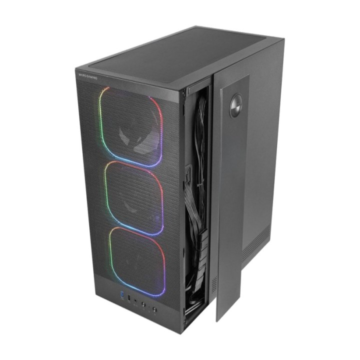 MARS GAMING Boîtier PC moyen tour avec fenêtre en verre