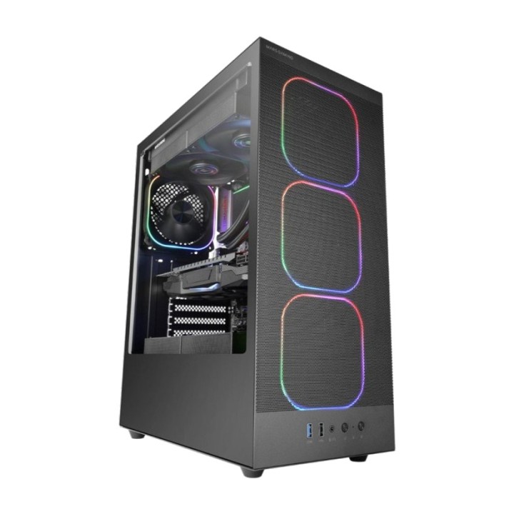 MARS GAMING Caja para PC semitorre con ventana de cristal