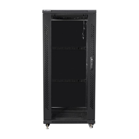 gulvrackskab med glasdør 19" 27u 600x600mm ff01-6627-12b