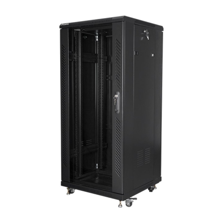 LANBERG Gulvrackskab med glasdør 19" 27U 600X600MM