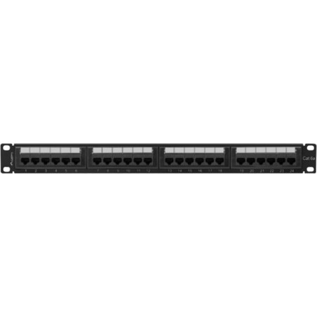 patch panel de 24 puertos para armario rack 19" 1u cat.6a utp ppua-1024-b