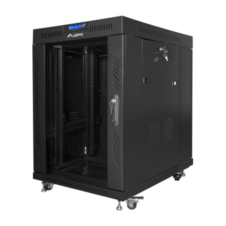 dulap rack de podea cu ușă de sticlă și ecran lcd 19" 15u 800x1000mm ff01-8015-12bl