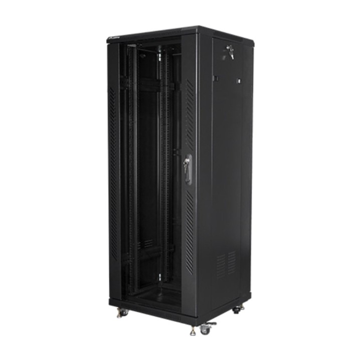 LANBERG Golvrackskåp med glasdörr 19" 32U 600X600MM