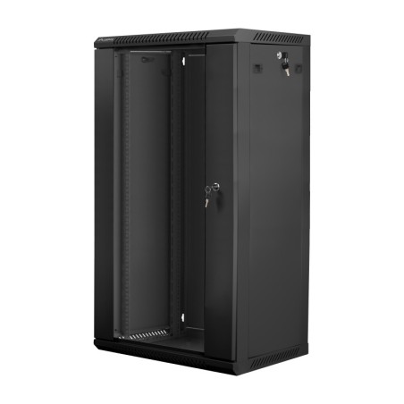 rackskåp med glasdörr för väggmontering 19" 22u 600x450mm wf01-6422-10