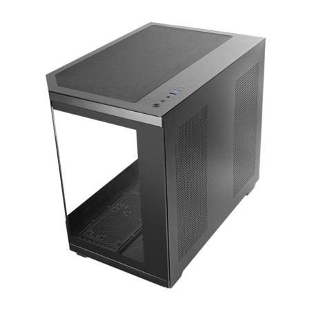 compact pc case with triple tempered glass panels mc-3tcore micro-atx