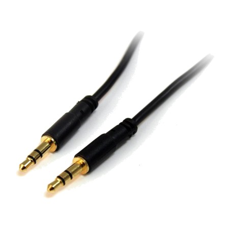 slim stereo audio cable with two male mini-jack connectors 3,5 mm 3 m mu10mms