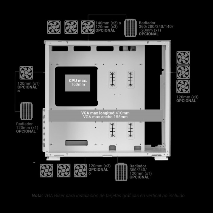 MARS GAMING XXL-Tower-PC-Gehäuse mit Hartglas MC-NOVA2