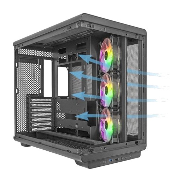 MARS GAMING Carcasă PC semi-tower inversată cu sticlă