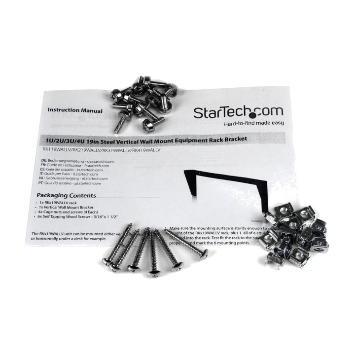 STARTECH.COM Vertikale Wandhalterung für Rack-Geräte 4U 19"