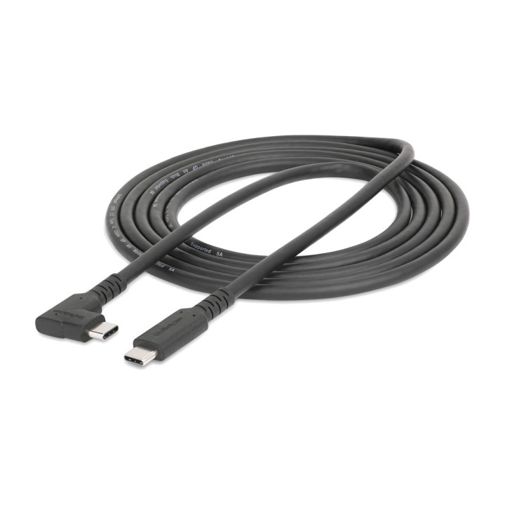 STARTECH.COM Cable USB-C resistente acodado 3.2 GEN1 5GBPS PD 100W 2 M RUSB315CC2MBR DSP0000040507