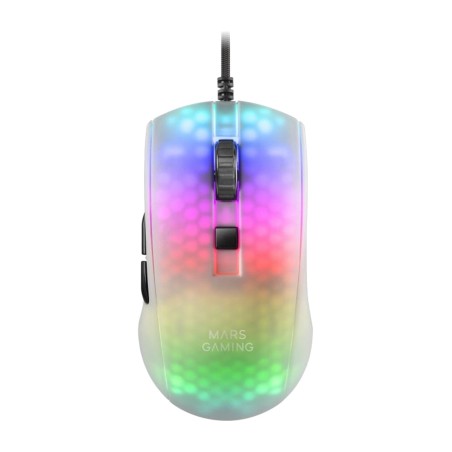 souris gaming translucide ultralégère avec éclairage rgb mmr 12800dpi