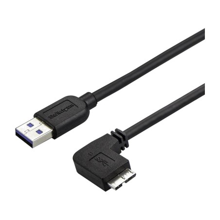 cienki kabel usb-a na micro usb-b 3.0, kątowy w prawo 5gbps 1 m usb3au1mrs