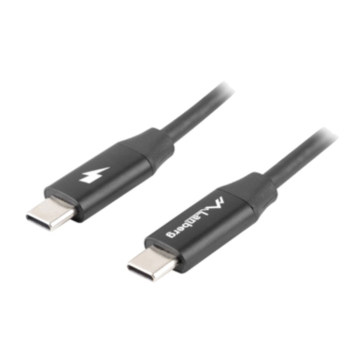 LANBERG Cable USB tipo C 2.0 con carga rápida Quick Charge 4.0 PD-60W 1 M CA-CMCM-40CU-0010-BK DSP0000009341