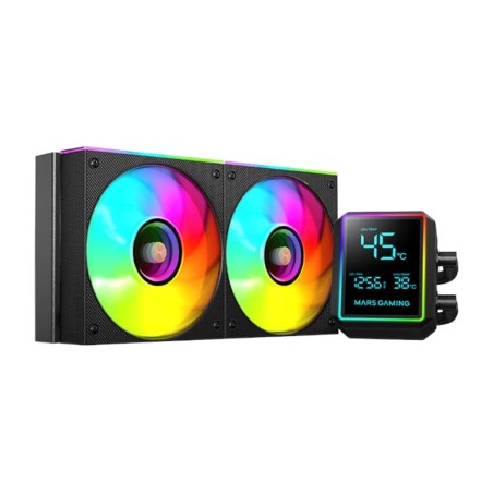 aio liquid cpu cooler with lcd display and argb lighting ml-lcdpro240 2x120mm