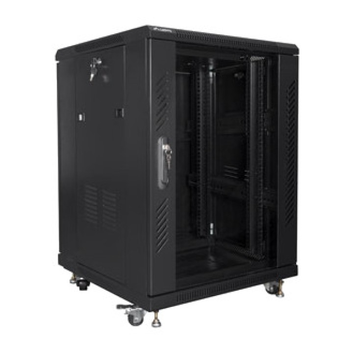 LANBERG Dulap rack de podea cu ușă de sticlă 19" 15U