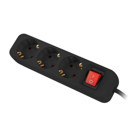 schuko-steckdosenleiste mit 3 steckdosen, schalter und schutz 2500w 1,5m ps1-03f-0150