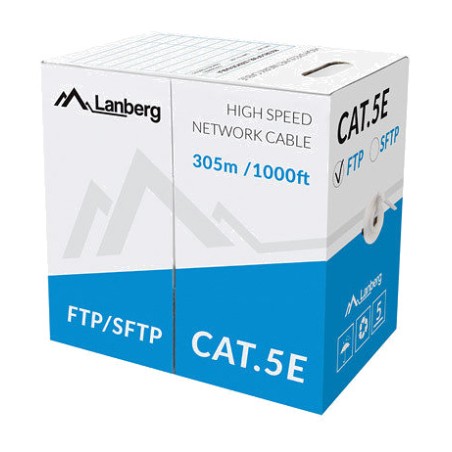bobine de câble ethernet rigide en cuivre pur pour installation cat5e f/utp awg24 305 m lcf5-11cu