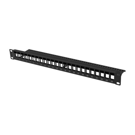 patch panel de 24 puertos para módulos keystone 19" 1u ppks-1024-b