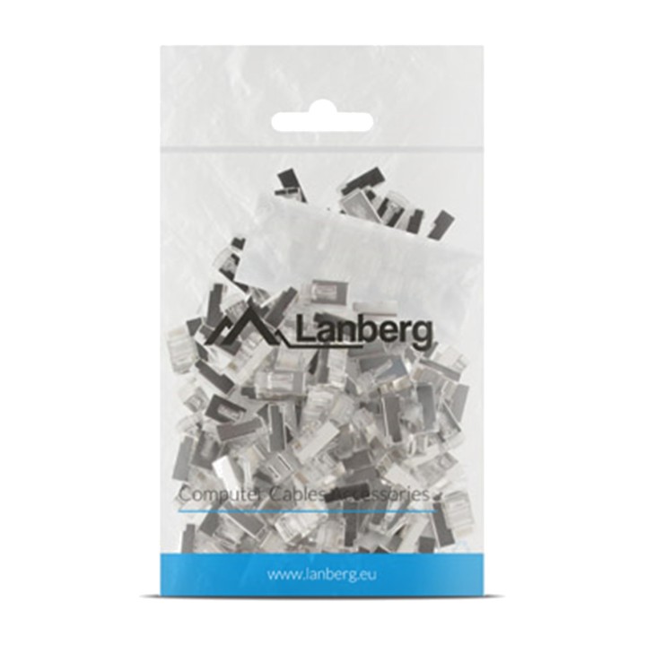 LANBERG Lot de 100 connecteurs mâles blindés pour câble