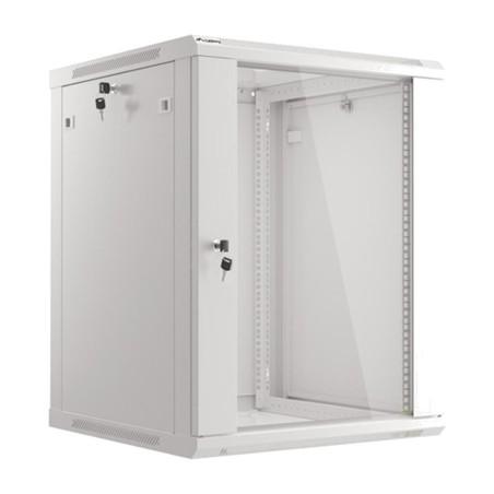 rackskåp med glasdörr för väggmontering 19" 15u 600x600mm wf01-6615-10