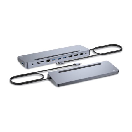 docking station usb-c ergonomica con supporto per laptop e 3 monitor c31flat2pdpro 100w