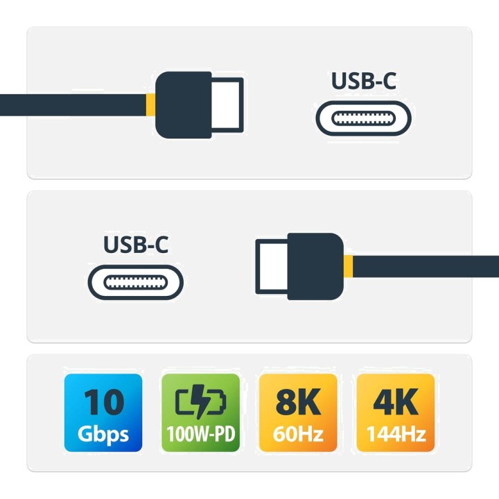 STARTECH.COM USB-C-Lade- und Datenkabel 3.2 GEN2 10GBPS PD