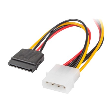 molex-stromverteilerkabel, stecker auf zwei sata-buchsen 15 cm ca-hdsa-11cu-0015