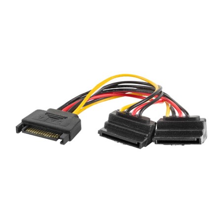 sata napajalni razdelilni kabel z moškega na dvojni ženski 15 cm ca-sasa-10cu-0015