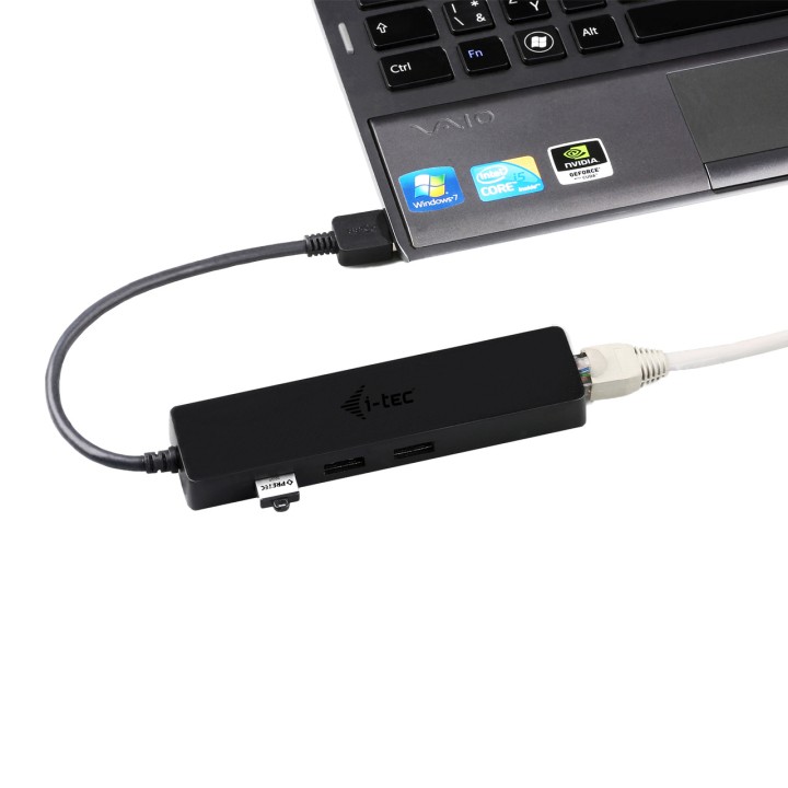 I-TEC Hub USB 3.0 fin avec 3 ports et adaptateur réseau