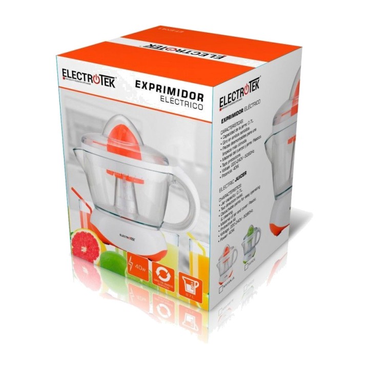 ELECTROTEK Electric juicer with lid and bidirectional
