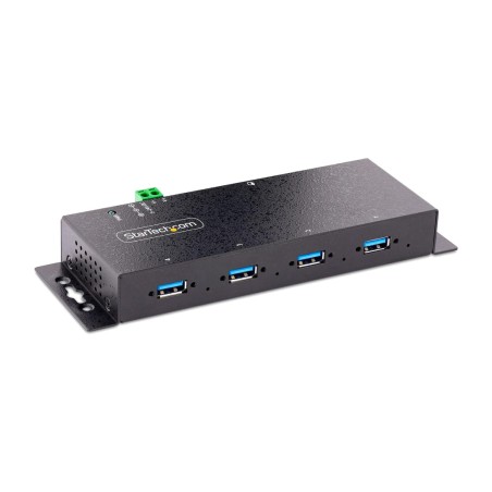 hub usb industrial con 4 puertos, carcasa de acero y protección esd 3.2-gen1 5gbps 5g4aindnpusb-ahub