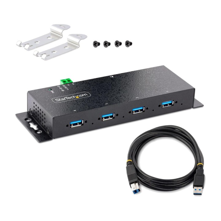 STARTECH.COM Industrial USB hub with 4 ports, steel housing