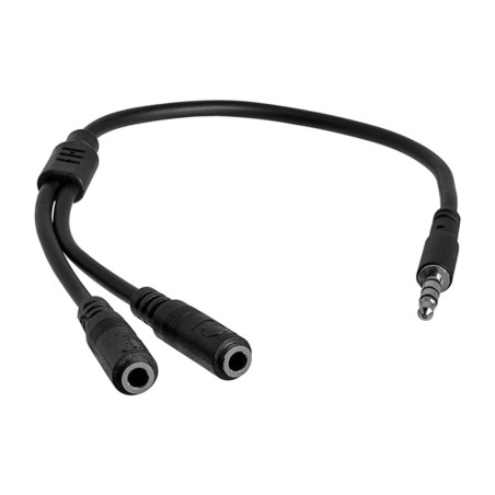 adaptador divisor para auriculares con micrófono de minijack 4 polos macho a doble hembra 3 pines 3,5 mm 20 cm