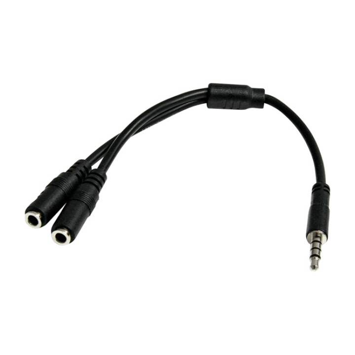 STARTECH.COM Jakajasovitin kuulokkeille mikrofonilla,