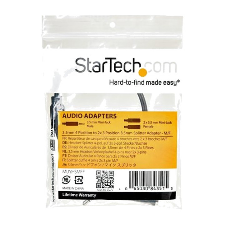 STARTECH.COM Splitteradapter til headset med mikrofon,