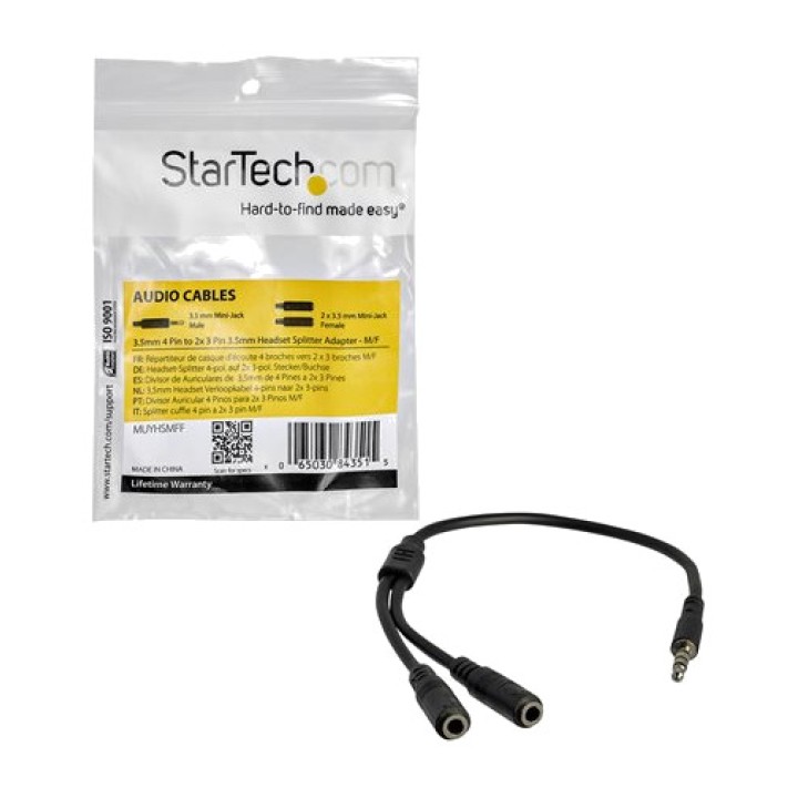 STARTECH.COM Adaptador divisor per a auriculars amb