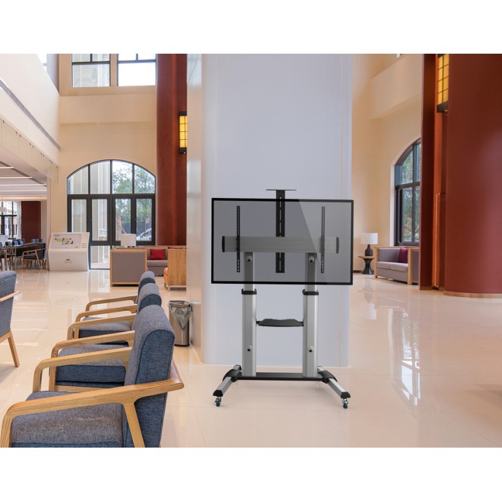 EQUIP Aluminium floor TV stand with wheels 650605 100"
