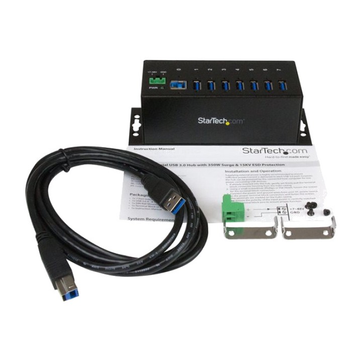 STARTECH.COM Hub USB industrial con 7 puertos y fuente de