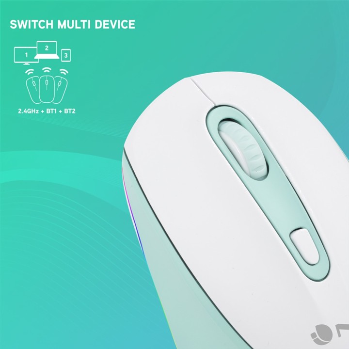 NGS Ratón inalámbrico multidispositivo recargable con luces