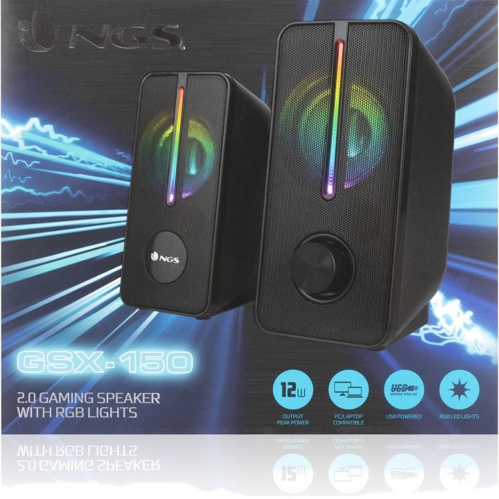 NGS Głośniki stereo 2.0 do PC z podświetleniem RGB GSX-150