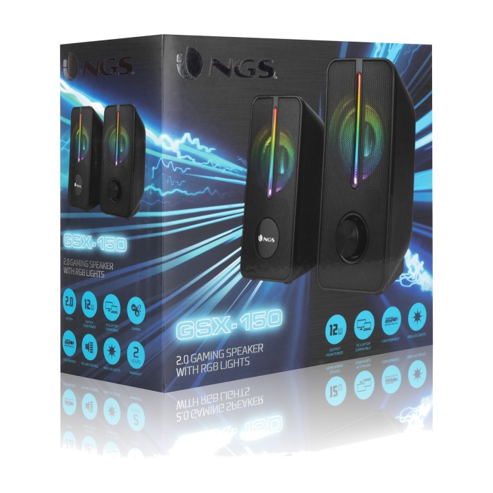 NGS Altavoces estéreo 2.0 para PC con iluminación RGB GSX-150 12W MGS0000011562