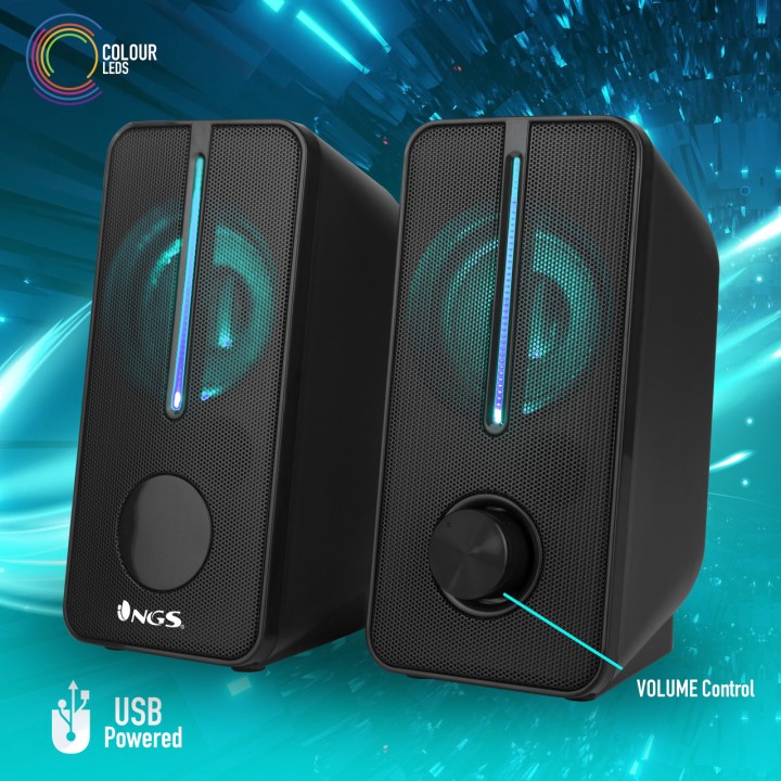 NGS Głośniki stereo 2.0 do PC z podświetleniem RGB GSX-150