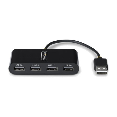 mini hub usb de viaje con 4 puertos 2.0 480mbps st4200mini2usbhub