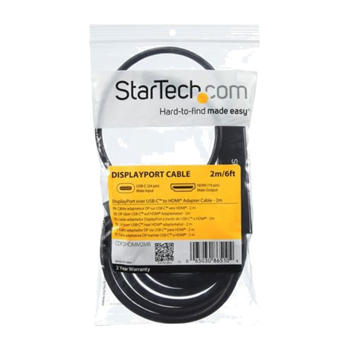 STARTECH.COM Cabo adaptador USB-C para HDMI 4K30HZ 2 M