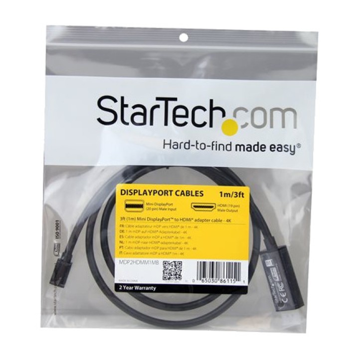 STARTECH.COM Mini-DisplayPort-auf-HDMI-Konverterkabel 4K30HZ