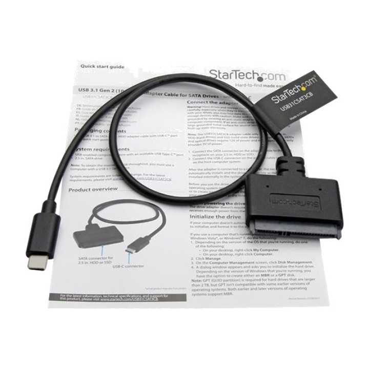 STARTECH.COM USB-C-adapterkabel til SATA til harddisk 3.1